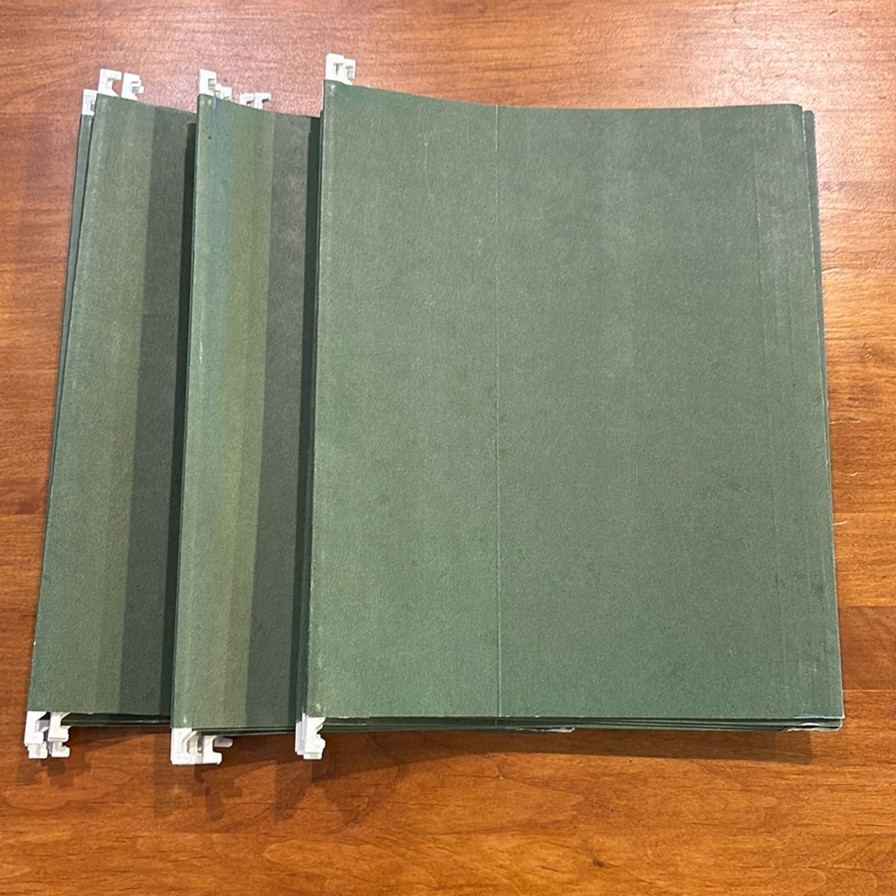 Letter Size Hanging File Folders - Set of 25 Great Condition